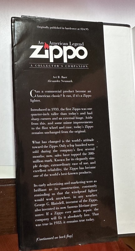 Zippo, An American Legend: A Collector's Companion by Baer, Neumark HC DJ 1st ED gallery