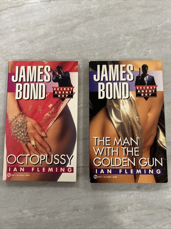 JAMES BOND Book Lot 2 Titles Secret Agent 007 80s Spy Action Novels Ian Fleming