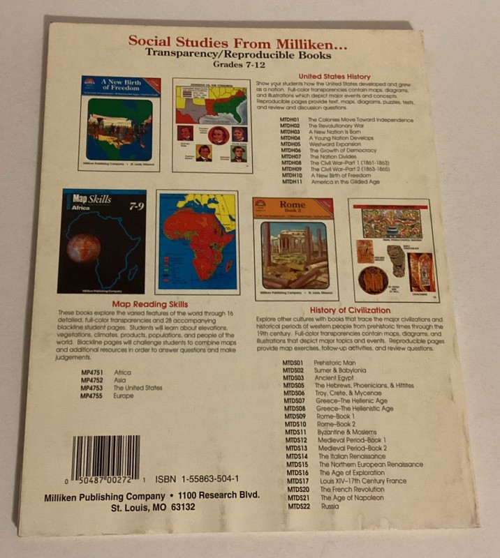 Westward Expansion Transparency Reproducible Book Teaching Guide Grades 7-12 gallery