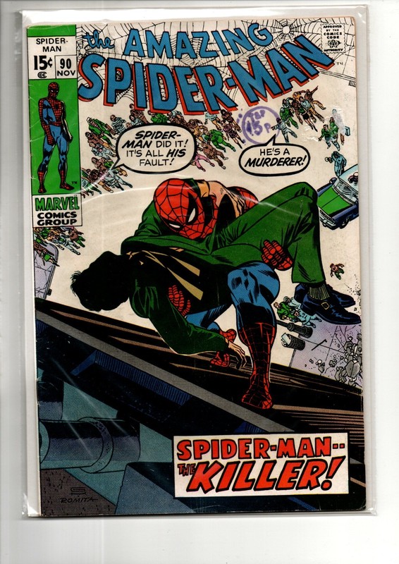 (MS) Marvel Amazing Spiderman 90 VG/FN 5.0 Comic Bag Board Bronze Age 1970 Key