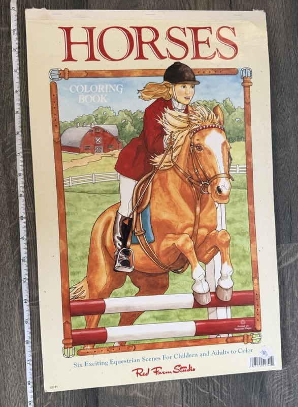 Large Horse Coloring Book Detailed Pages 3 Pages Red Farm Studio