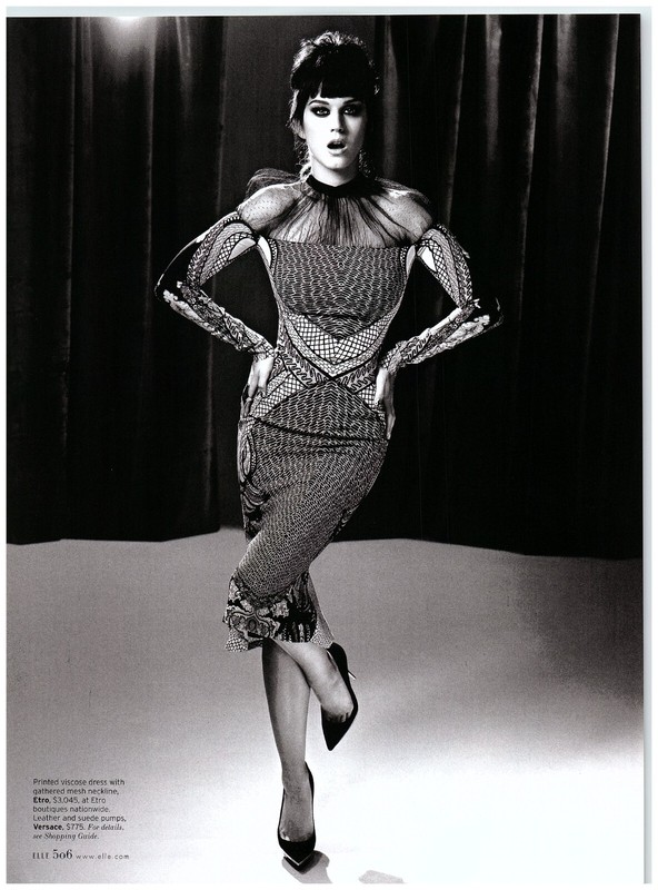 Katy Perry Sexy Pinup Etro Dress Versace Pumps Feet Legs Magazine CLIPPING photo