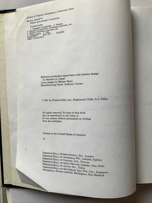 Statics and Strength of Materials, 1981 H.W. Morrow gallery
