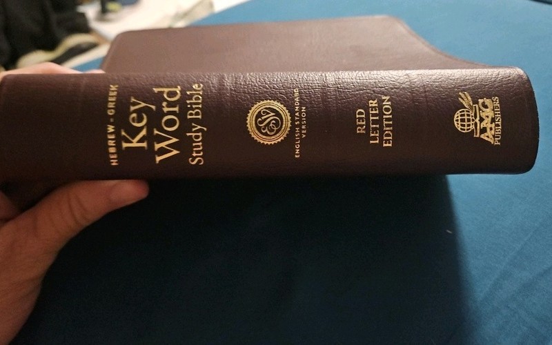 Hebrew-Greek Key Word Study Bible ESV Leather Bound Red Letter AMG Publishers