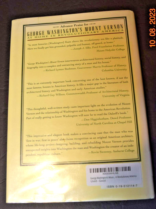 "GEORGE WASHINGTON'S MOUNT VERNON," Hard Cover BOOK, 413 Pages, New (c) 1998 gallery