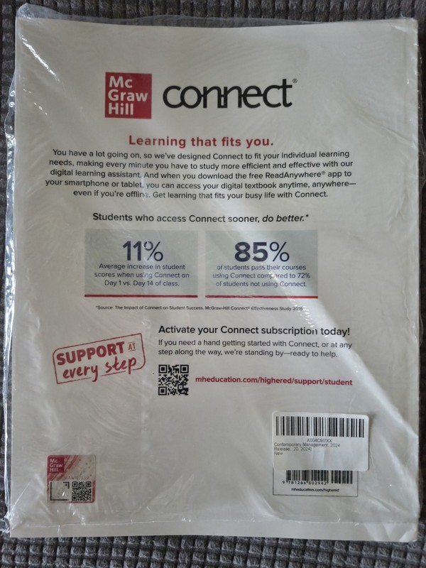 McGraw Hill Contemporary Management 2024 Int'l Student Ed Paperback Connect gallery