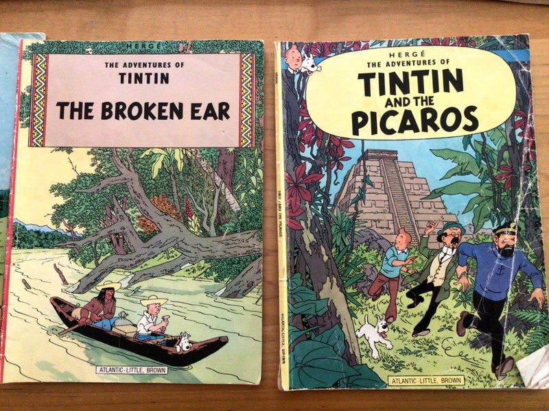 Lot of 7 The Adventures of Tintin Herge Books Set Vintage gallery