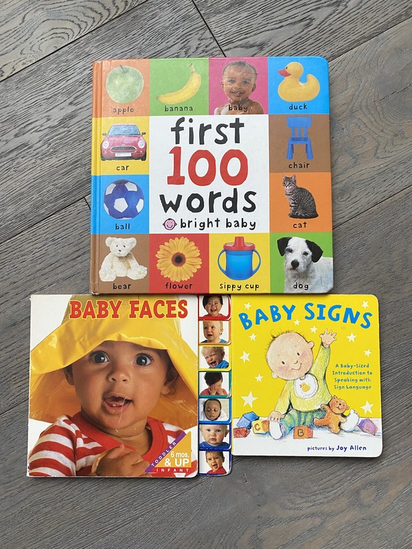 3 Fun Baby Books for 1: First 100 Words, Baby Faces, and Baby Signs (Used)
