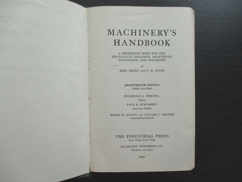 Machinery's Handbook by Erik Oberg & F. D. Jones Seventeenth Edition gallery