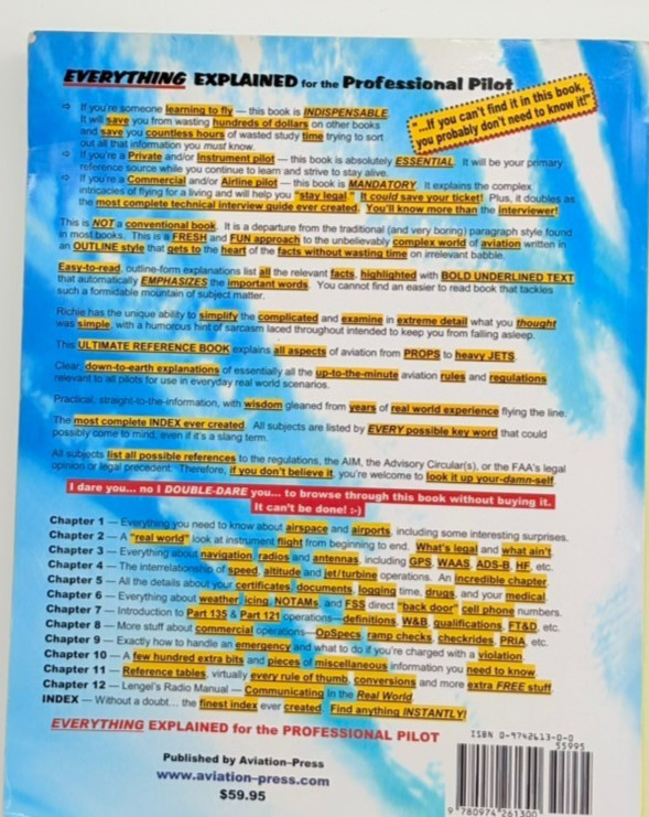 Everything Explained for the Professional Pilot by Richie Lengel. 14th Edition. gallery