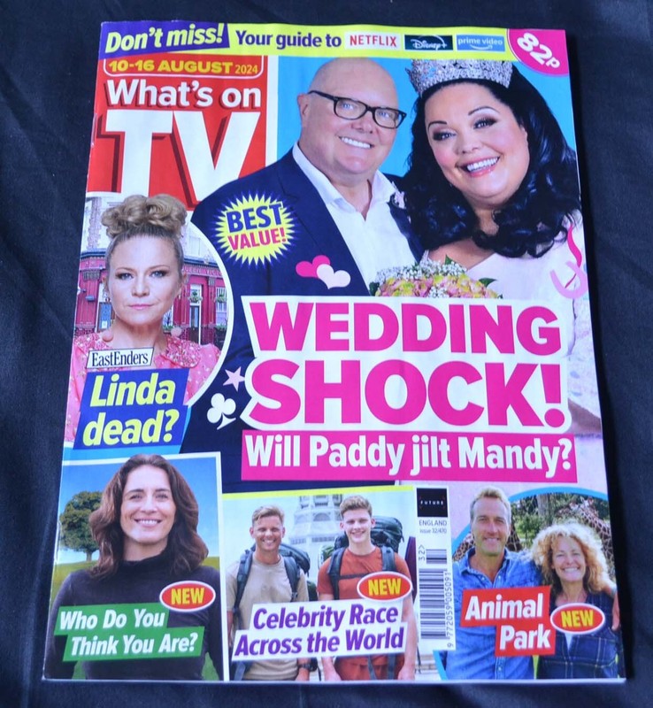 UK What’s On TV Magazine 10/08/24 August 10th 2024 Emmerdale Paddy Lisa Wedding