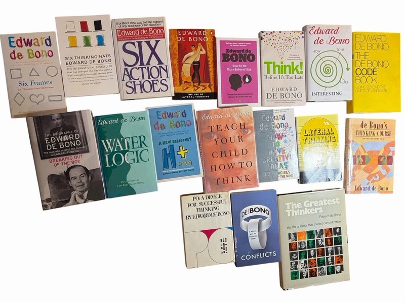 Edward de Bono 18 Book Lot Many 1st/1st HC PB Six Thinking Hats Water Logic