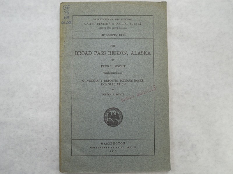 USGS Bulletin 608, The Board Pass Region Alaska, 1915, 2 Maps, Complete