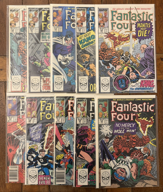 FANTASTIC FOUR MARVEL COMICS BUNDLE #320-#329 10 ISSUES COPPER AGE 1988/89