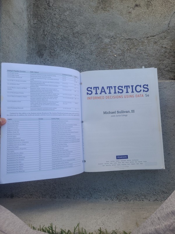 Statistics Informed Decisions Using Data 5 Edition Michael Sullivan III Book gallery