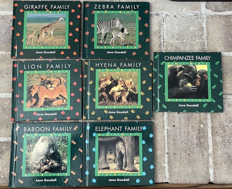 7 Jane Goodall Animal Family Series Hardcover Kids Books Wildlife Vintage 1990s