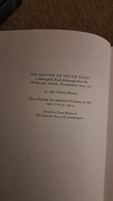Collected Writings of John Murray Banner of Truth Four Volumes gallery