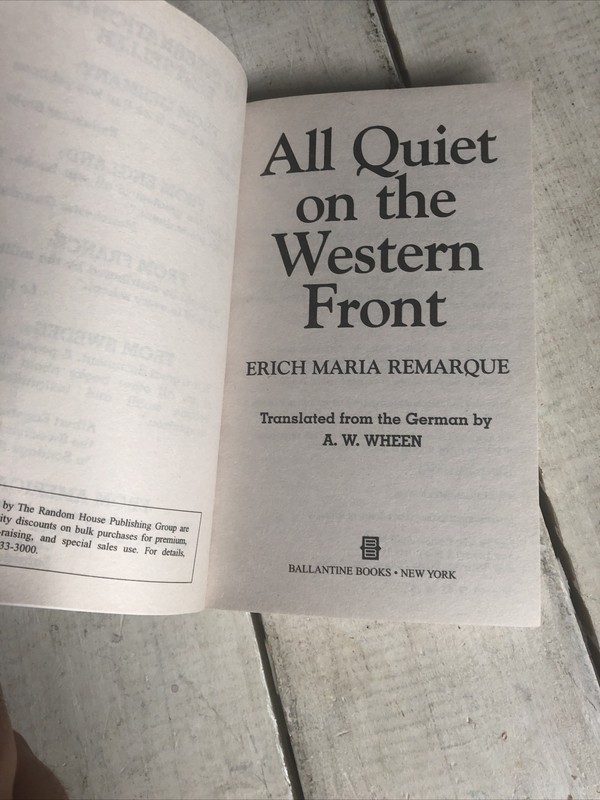 All Quiet on the Western Front Erich Maria Remarque Classic War Paperback gallery