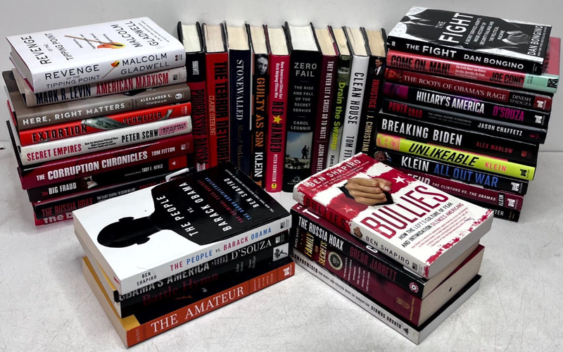 Bulk Political Books Lot 37 D’Souza Shapiro Levin Fitton Bongino Hardcover PB