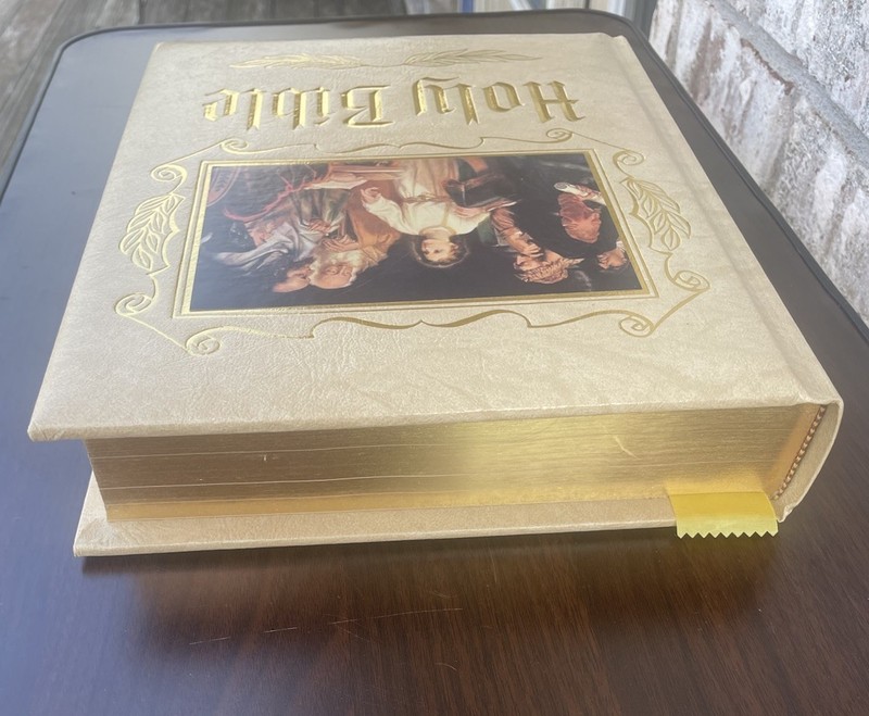 Holy Bible King James Red Letter Edition Illustrated Very Large Weighs 5lbs8oz gallery