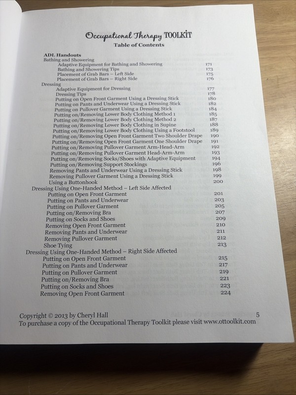 Occupational Therapy Toolkit Cheryl Hall OT Rehab Workbook 2013 630pp UNUSED gallery