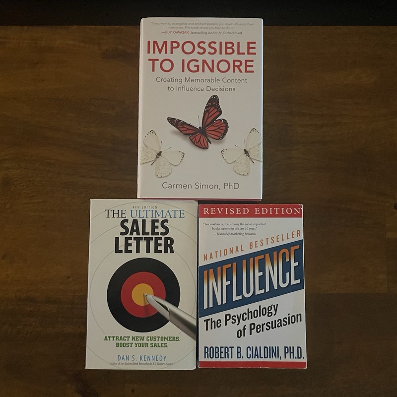 Marketing Sales Persuasion Book Lot: Robert Cialdini, Dan Kennedy, Carmen Simon