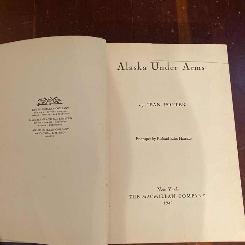 Alaska Under Arms by Jean Potter Endpaper by Richard Edes Harrison 1942 HC gallery