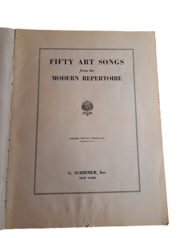 50 Art Songs from the Modern Repertoire 1939 G.Schirmer Sheet Music Book gallery