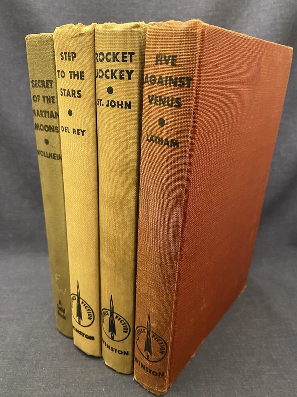 Lot 4 Sci-Fi HC Books Five Against Venus Rocket Jockey Step to the Stars Del Rey