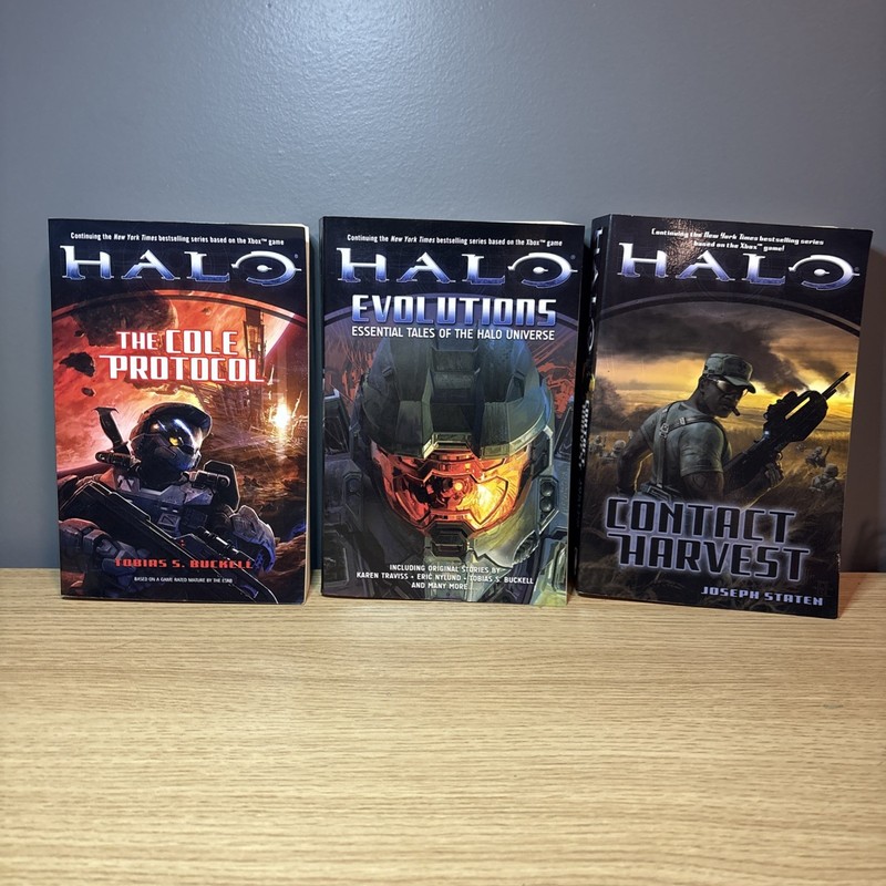 Halo Paperback Book Bundle Set Of 3: Cole Protocol, Evolutions, Contact Harvest