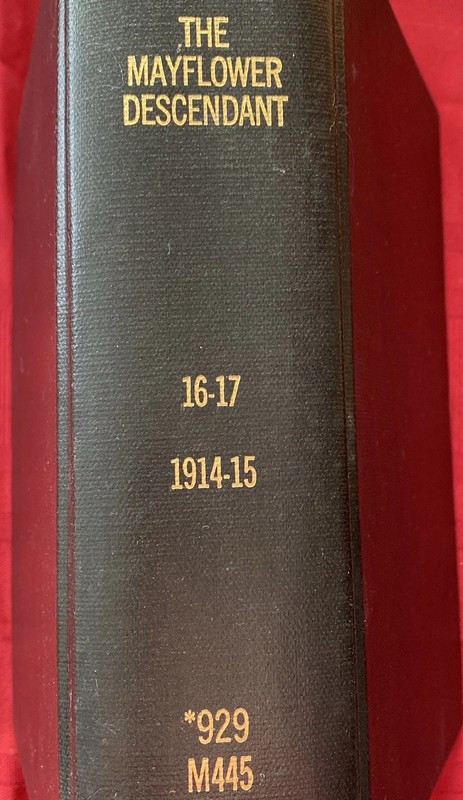 The Mayflower Descendant Vol. 16-17, 1914-15 editor G. Bowman HC bound set 1971