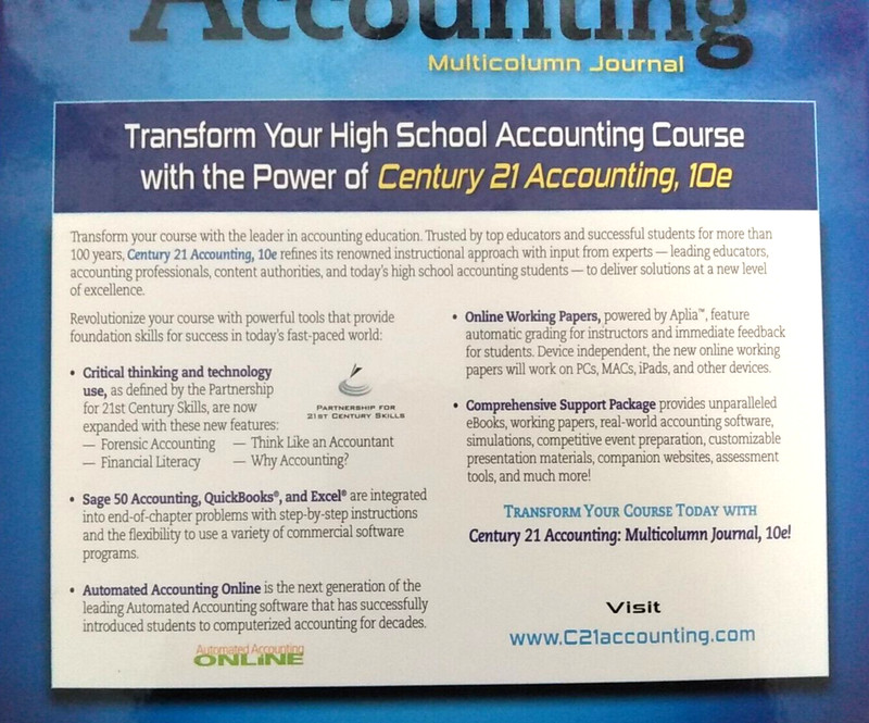 Century 21 Accounting Multicolumn Journal 10E South-Western NEW HRDCOVER C2017 gallery