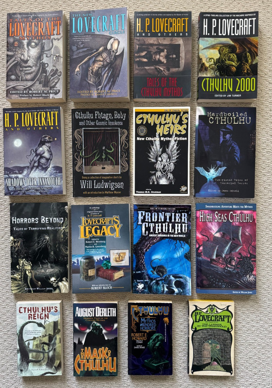 Cthulhu Mythos Horror Book Lot of 16 Paperbacks – Lovecraft, Derleth & Others
