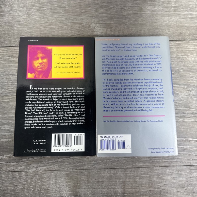 Wilderness / American Night The Lost Writings of Jim Morrison Books - Doors gallery
