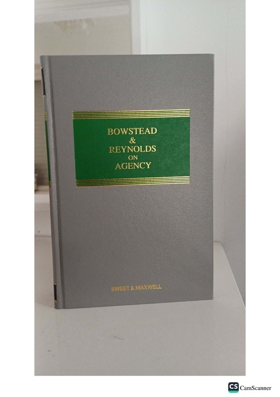 Bowstead And Reynolds On Agency 19th Edition The Common Law Library