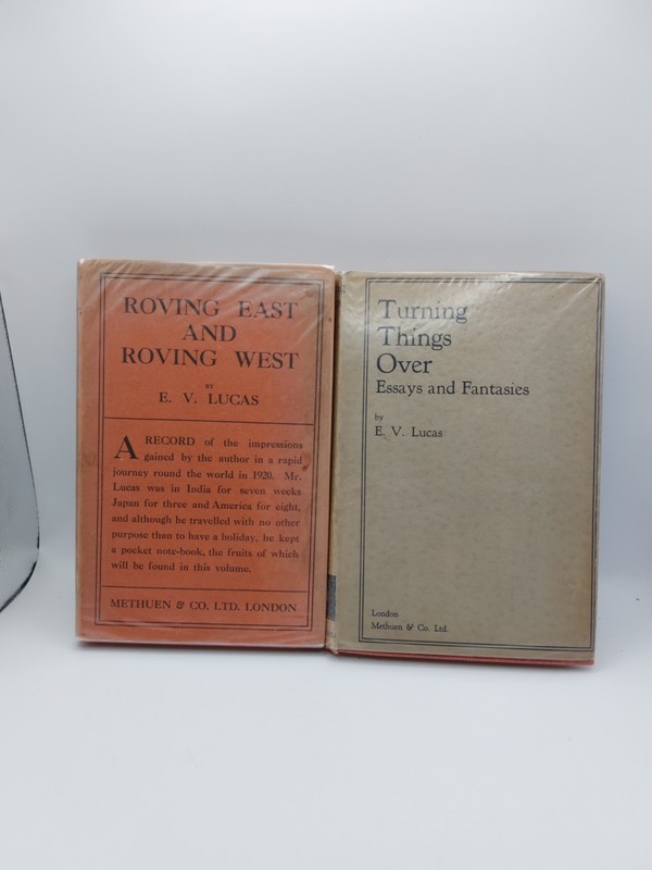 E.V. Lucas 2 Volumes Turning Things Over Roving East Roving West 1920s