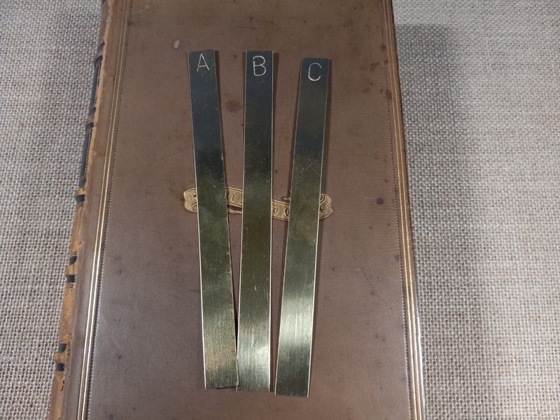 Stamped Brass Bookmark, Your Choice of Initial, 6"x.5" Vintage Minimalistic Look gallery