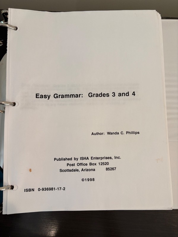 Easy Grammar: Grades 3 and 4 by Wanda C. Phillips (1998, 473 pages) – Binder gallery