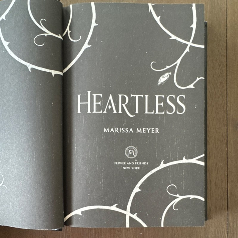 Marissa Meyer Heartless Feiwel & Friends First Edition Hardcover 2016