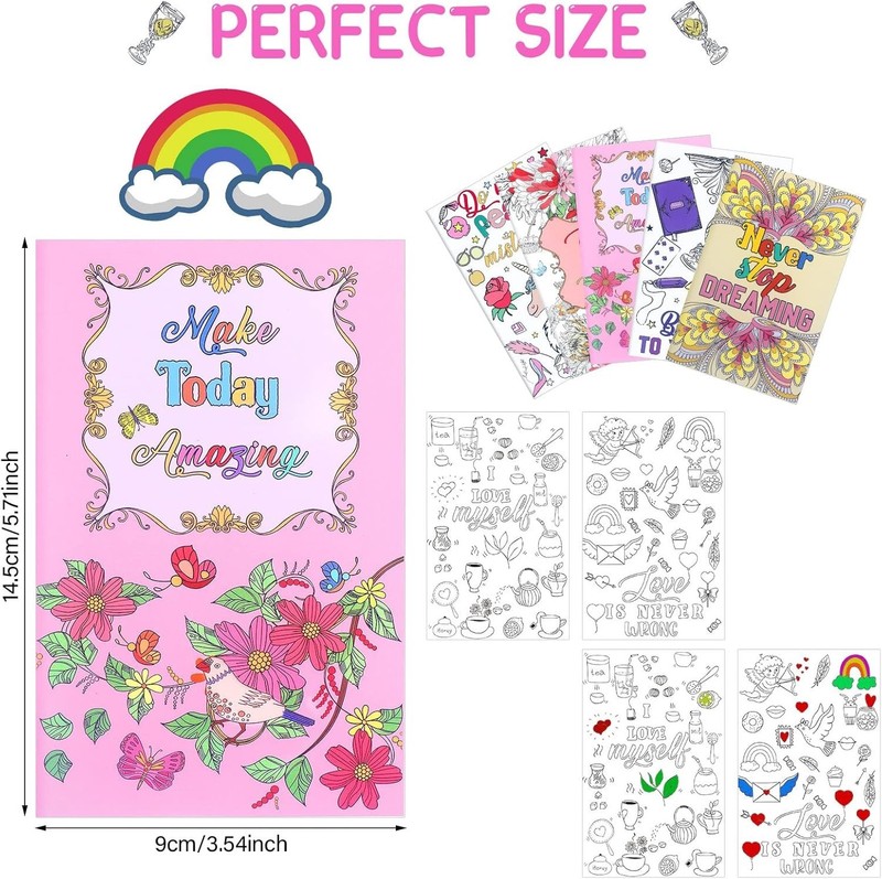 30 Pcs Inspirational Coloring Book Bulk Mandala Mini Activity Books with Positiv gallery