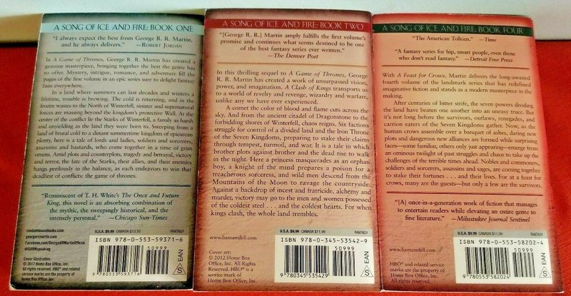 Game Of Thrones A Song Of Ice And Fire Lot Of 3 MM Paperbacks Bks 1-2-4 gallery