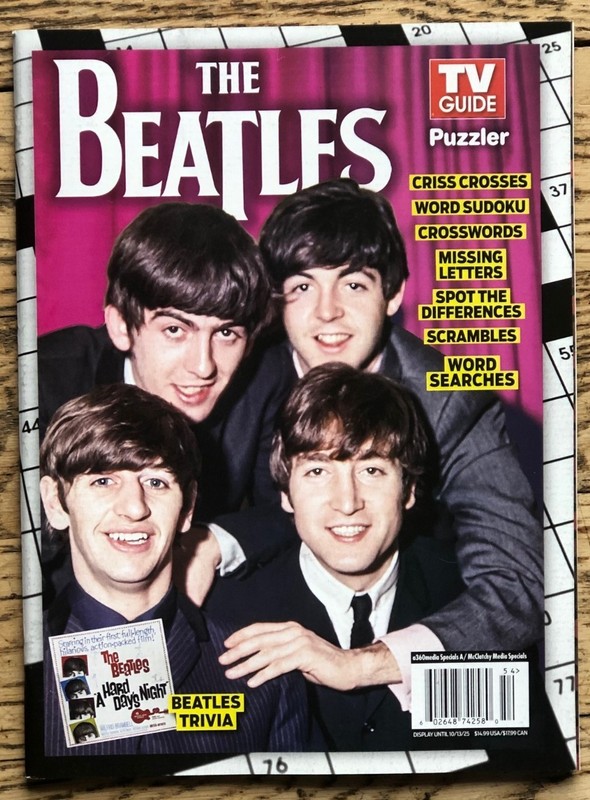 TV GUIDE THE BEATLES PUZZLER 2025 guitar Music time magazine suduko crossword