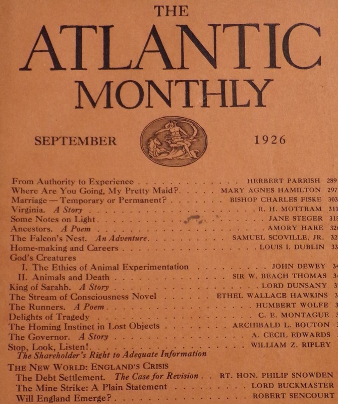 The Atlantic Monthly September 1926, Herbert Parrish - 061024JENON gallery