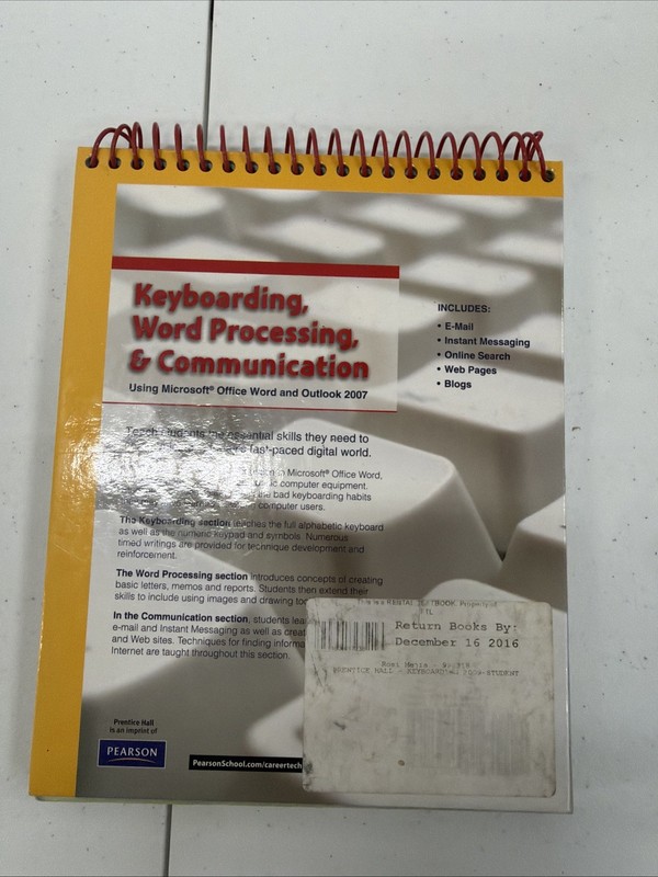 KEYBOARDING, WORD PROCESSING, AND COMMUNICATION: USING By Pearson Education NEW gallery
