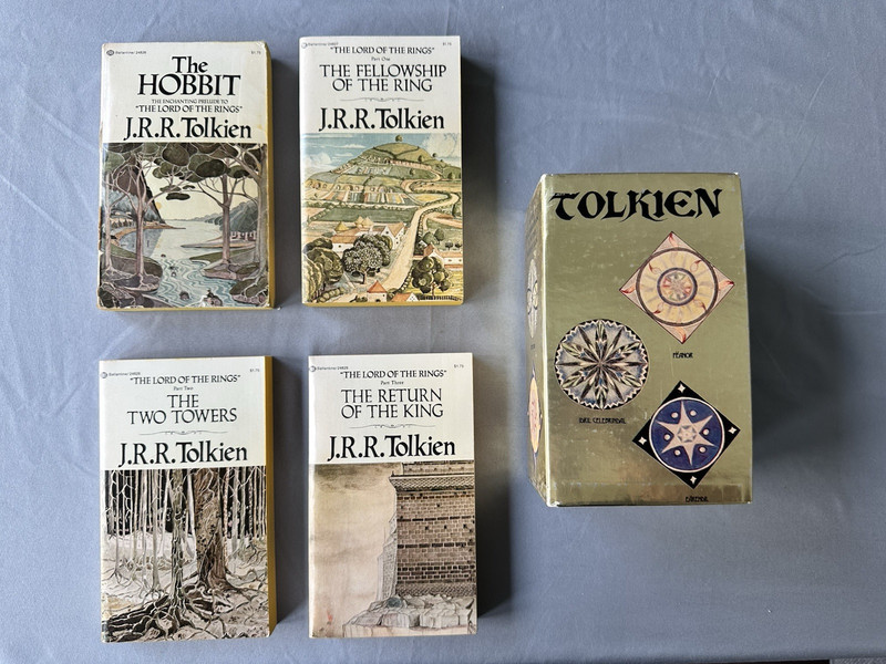 Tolkien Foil 4 Book Set Hobbit Fellowship of the Ring Two Towers Return of King