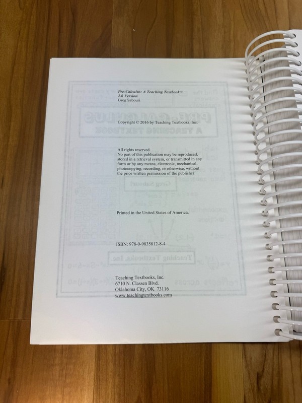 A Teaching Textbook: Pre-Calculus Student Textbook & Answer Key/Test Bank gallery