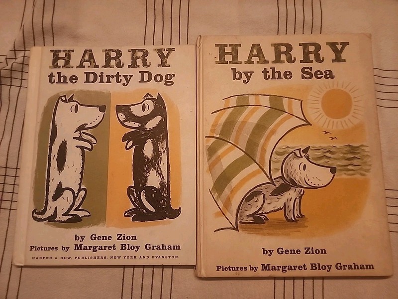 Harry the Dirty Dog & Harry By the Sea 1958 & 1965 Gene Zion Set Of 2 Books