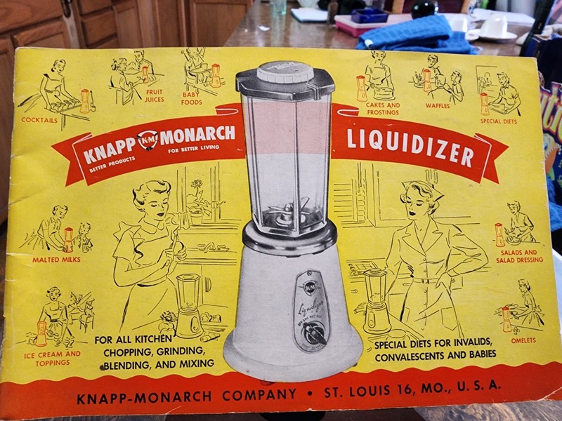 VINTAGE KNAPP MONARCH LIQUIDIZER INSTRUCTION & RECIPE BOOK Advertisement