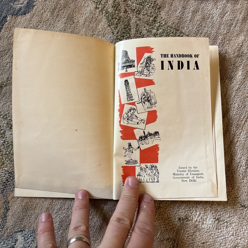 1956 The Handbook of India Govt of India Tourism Dept with Map gallery