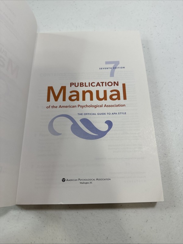 Publication Manual [OFFICIAL] 7th Edition of the American Psychological Associat gallery